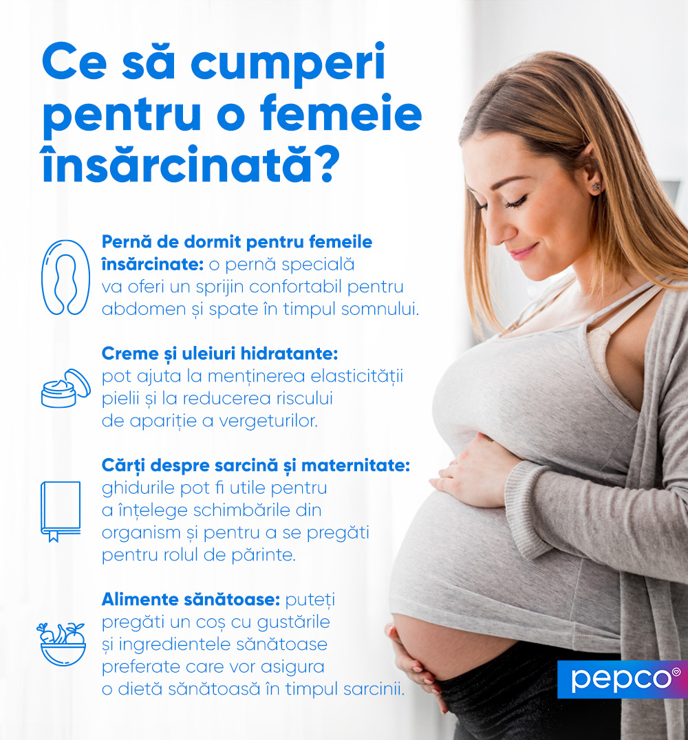 Infografia Pepco: Ce să cumperi pentru o femeie însărcinată? 