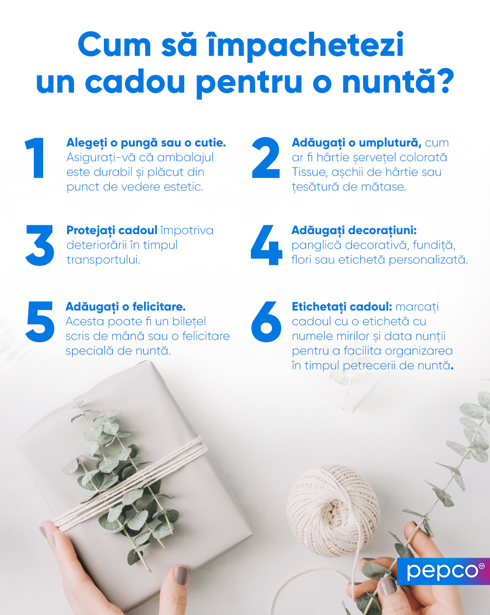 Infografia Pepco: cum să împachetezi un cadou de nuntă