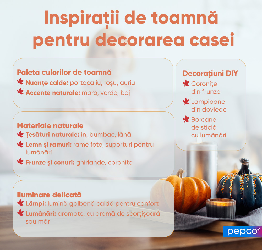 Infografie Pepco privind decorațiunile de toamnă