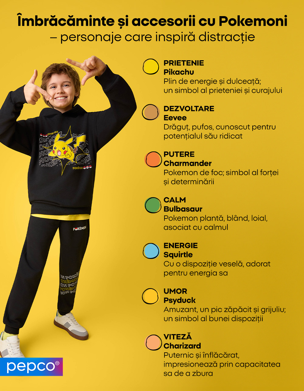 Îmbrăcăminte și accesorii cu Pokemoni - personaje care inspiră distracție 